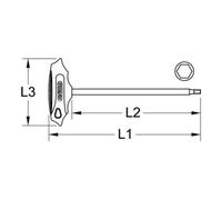 KS Tools Chiave maschio esagonale BRONZEplus piegata, a T Quantità:1
