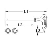 KS Tools Chiave ERGOTORQUEplus per perni angolari TX a T, testa sferica, T6 Quantità:1
