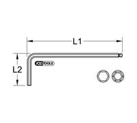 KS Tools 151.2405 Chiave maschio piegata a testa sferica Torx,lunga,T30