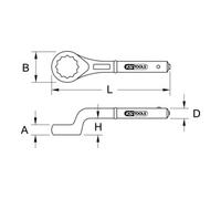 KS Tools Chiave poligonale curva BRONZEplus, a gomito 1.3/16" Quantità:1