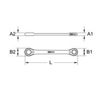 KS Tools Chiave poligonale doppia a cricco GEARplus, 10x13mm Quantità:1