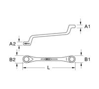 KS Tools 518.0810 ChromePlus Chiave Poligonale a Due Bocche, Piegata, 16X17 mm
