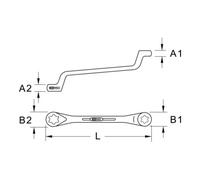 KS Tools 911.0363 Chiavi a Due Bocche Classic TX Profilo E, Piegate, E10Xe12