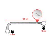 KS Tools 517.0057 Chiave poligonale a due bocche per tubazioni dell'impianto di alimentazione 17x17mm