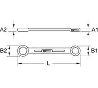 KS Tools Chiave poligonale doppia CHROMEplus, XL, 17x19mm Quantità:1