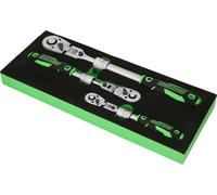 KS Tools Competition 512.0103 - Set di cricchetti telescopici, 3 pezzi, 1/4"+3/8"+1/2"