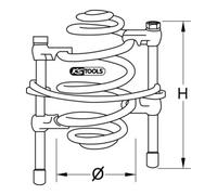 KS Tools 670.0031 Dispositivo di Compressione con Morsetto di Sicurezza e Bracci Plastificati, 240 mm