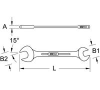 KS Tools Chiave a forchetta doppia CLASSIC, 19x24mm Quantità:1