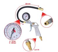 KS TOOLS Druckluft-Reifenfüllmesser, 0-15bar, Manometro Con Bar- E Psi-Skala
