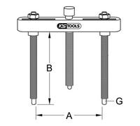 KS Tools Estrattore idraulico per separatori 605.0301 – 55–205 mm – 1 pezzo
