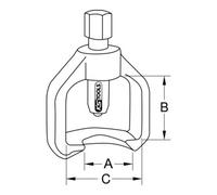 KS Tools Estrattore universale di snodi sferici, 18mm Quantità:1