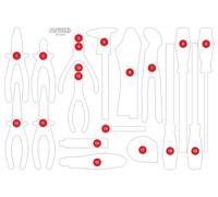 KS TOOLS Inserto in schiuma espansa, cassetta d'assortimento 811.0019-97