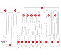 KS TOOLS Inserto in schiuma espansa, cassetta d'assortimento 811.0021-97