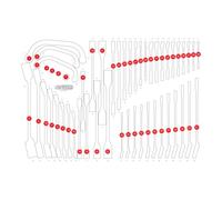 KS TOOLS Inserto in schiuma espansa, cassetta d'assortimento 811.0051-97