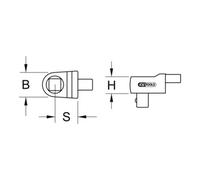 KS Tools Attacco quadro ad innesto, 9x12mm 1/4" Quantità:1
