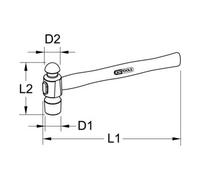 KS Tools Martello da montatore BRONZEplus, 100 g, forma americana Quantità:1