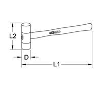 KS Tools 140.5201 Mazzuola in Plastica, 200G
