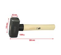 KS Tools Mazza con manico in frassino, 1500g Quantità:1