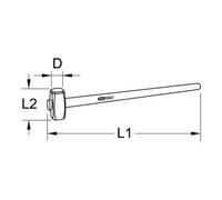 KS Tools Mazza con manico in frassino, 3000 g, L=900mm Quantità:1