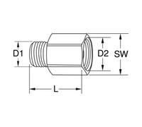 KS Tools 515.3384 Nipplo riduttore in ottone, G1/4"AG x G3/8"IG
