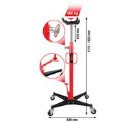 KS Tools Performance Sollevatore Idraulico Per Trasmissione, 500 Kg
