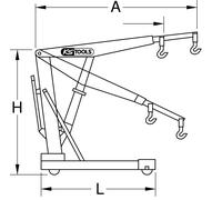 KS Tools Pieghevole Gru Officina, 1000kg (160.0015)