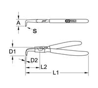 KS Tools Pinza per anelli di sicurezza esterni, a punte piegate, 19-60mm Quantità:1