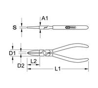 KS Tools 500.1034 Pinza Seeger Classic per Anelli di Sicurezza Interni, 130 mm