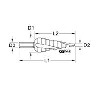 KS Tools Punta trapano a gradini HSS, Ø6-20mm, 8 gradini Quantità:1