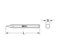 KS Tools Scalpello a punta, ottagonale, 16x200mm Quantità:1