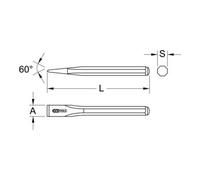 KS Tools Scalpello da elettricista, ottagonale Quantità:1