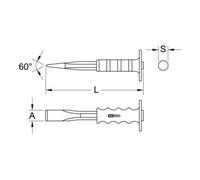 KS Tools 162.0161 Scalpello per Edilizia con Tagliente Maggiorato e Impugnatura di Protezione, 250X25 mm, Ottagonale