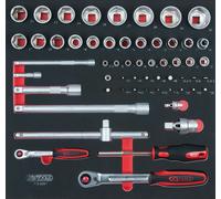 KS TOOLS SCS 1/4" + 1/2" Cassetta Di Chiavi A Cricchetto Con Inserto