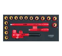 KS Tools SCS 3/8' VDE - Set di chiavi a bussola, 18 pezzi, con inserto di sistema 1/3
