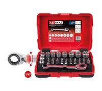 KS TOOLS Set Di Bit A Cricchetto 1/4" 31 Pezzi Cassetta 918.3050