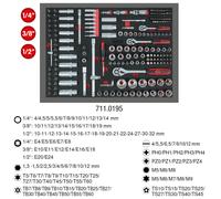 KS TOOLS Set Di Chiavi A Bussola 1/4"+3/8"+1/2", 195 Pezzi In Inserto 1/1
