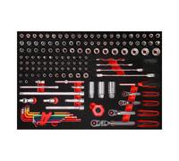 KS Tools Set di chiavi a bussola 1/4" + 3/8", con inserto di espanso, 140pz. Quantità:1