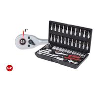 KS TOOLS Set Di Chiavi A Cricchetto 1/4" 48 Pezzi Con Cassetta E Torcia