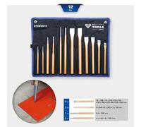 KS TOOLS - Set Di Mezzaluna E Punzoni, 12 Pezzi