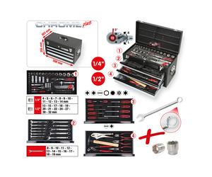 KS Tools Set di utensili universali 1/4"+1/2" CHROMEplus, 99pz. Quantità:1