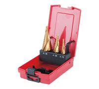KS Tools Set punte trapano a gradini HSS TiN, custodia in plastica, 3pz. Quantità:1