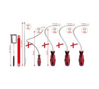 KS Tools Supporto magnetico flessibile e telescopico e serie di specchi per ispezione, 6pz. Quantità:1