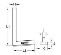 KS Tools Squadra a cappello secondo DIN 875/1, 75mm Quantità:1