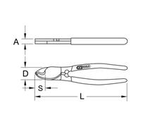 KS Tools Tagliacavi Ø10mm, 160mm Quantità:1