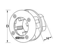 KS Tools 903.3303 Bussola, Diametro 3/4"