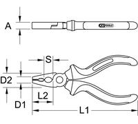 KS Tools Titanplus Pinze Combinazione, 160mm (965.0620)