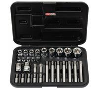 KS TOOLS Torx Tx-Steckschlüssel- E Bit-Adapter-Satz, 30-tlg. Cassetta