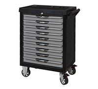 KS Tools ULTIMATE® 816.9452 - Carrello da officina a 9 cassetti, sistema di chiusura centralizzata con serratura, 4 ruote, con 455 strumenti, colore: grigio e nero