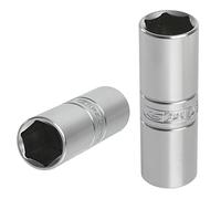 KS Tools Ultimate® 922.1207-1/2" - Chiave a bussola per candela, 18 mm, versione lunga, gamma Ultimate®, cromo vanadio, finitura cromo satinato