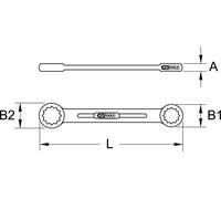 KS Tools 920.0426 Ultimateplus Chiave Poligonale a Due Bocche, 25X28 mm